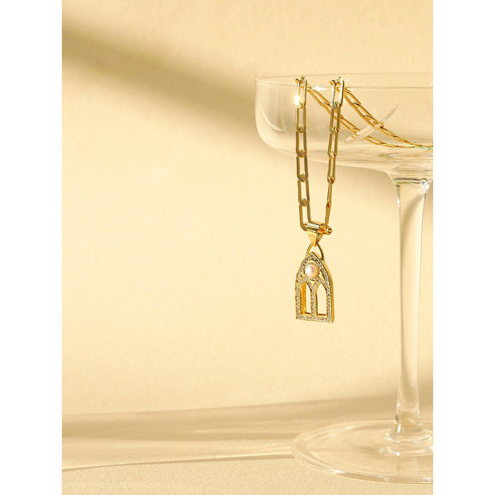 Shaze Nicoletta Multicolor 18K Yellow Gold Plated Italian Crafted Pendant