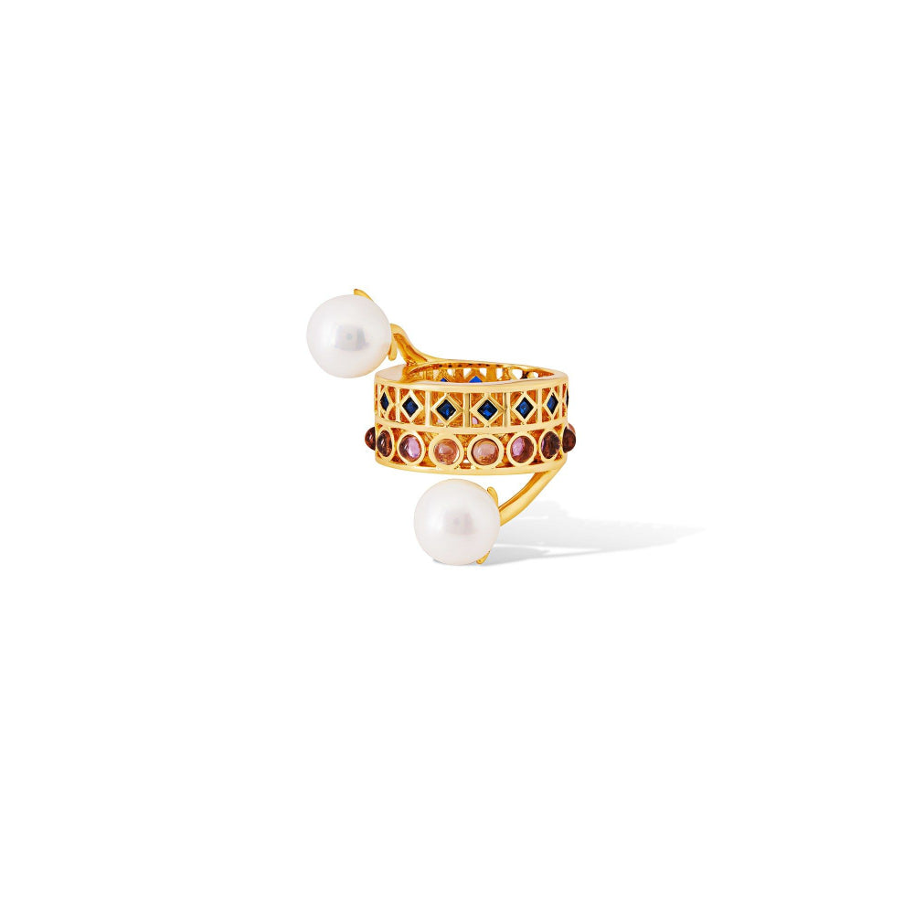 Shaze Artemisias Seal Golden 18K Yellow Gold Plated Italian Crafted Ring