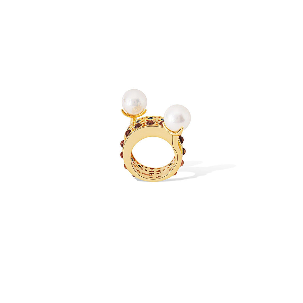 Shaze Artemisias Seal Golden 18K Yellow Gold Plated Italian Crafted Ring