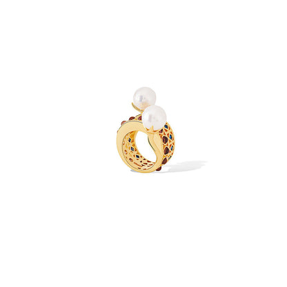 Shaze Artemisias Seal Golden 18K Yellow Gold Plated Italian Crafted Ring