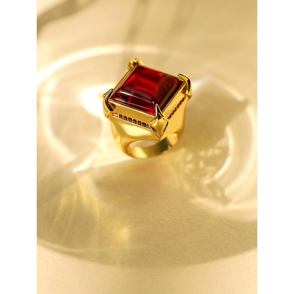 Shaze Harkins Heart 18K Yellow Gold Plated Italian Crafted Ring
