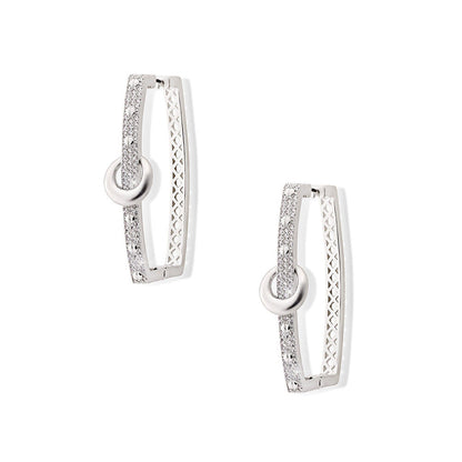 Shaze Woodland Lore White Stone Studded Hoop Earrings
