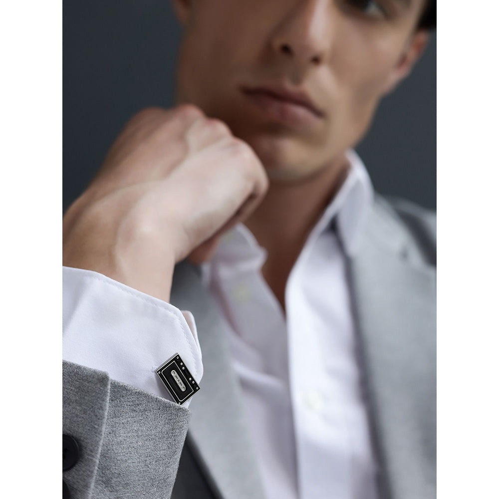 Shaze Mixtape Black and Silver Cufflinks