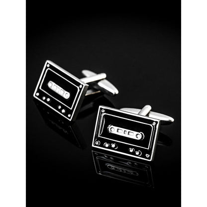 Shaze Mixtape Black and Silver Cufflinks