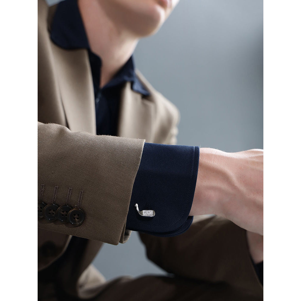 Shaze Club Face Silver Cufflinks