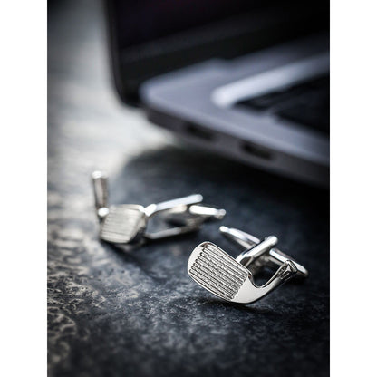 Shaze Club Face Silver Cufflinks