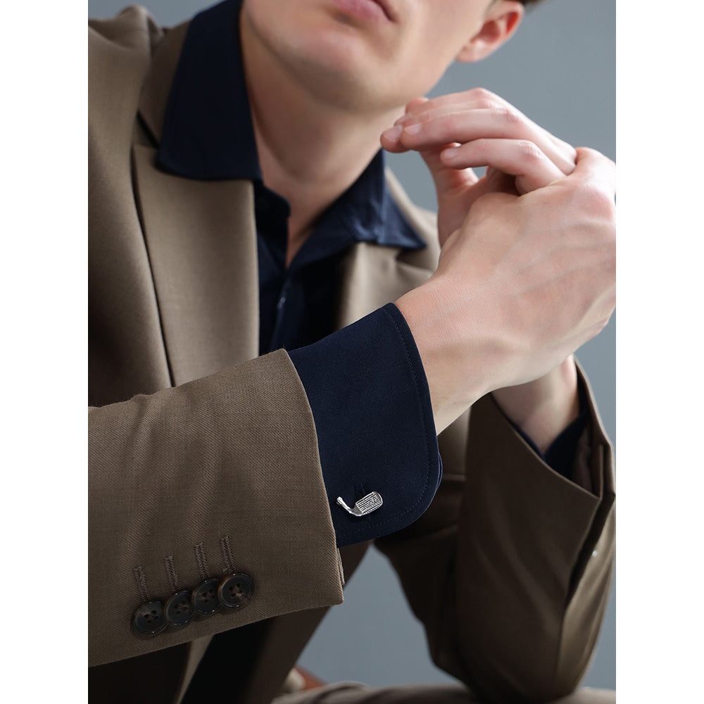 Shaze Club Face Silver Cufflinks