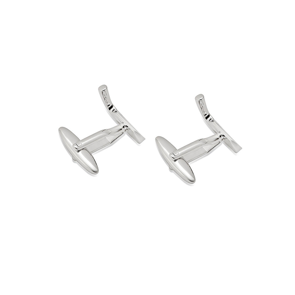 Shaze Club Face Silver Cufflinks