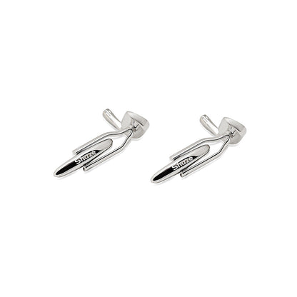 Shaze Club Face Silver Cufflinks