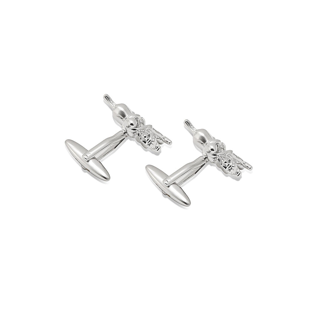 Shaze Saddle Master Silver Cufflinks