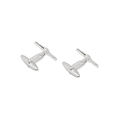 Shaze Slap Shot Silver Cufflinks