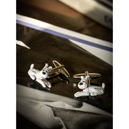 Shaze Milou White Cufflinks