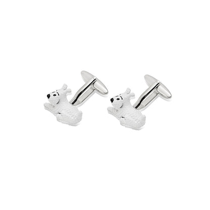 Shaze Milou White Cufflinks