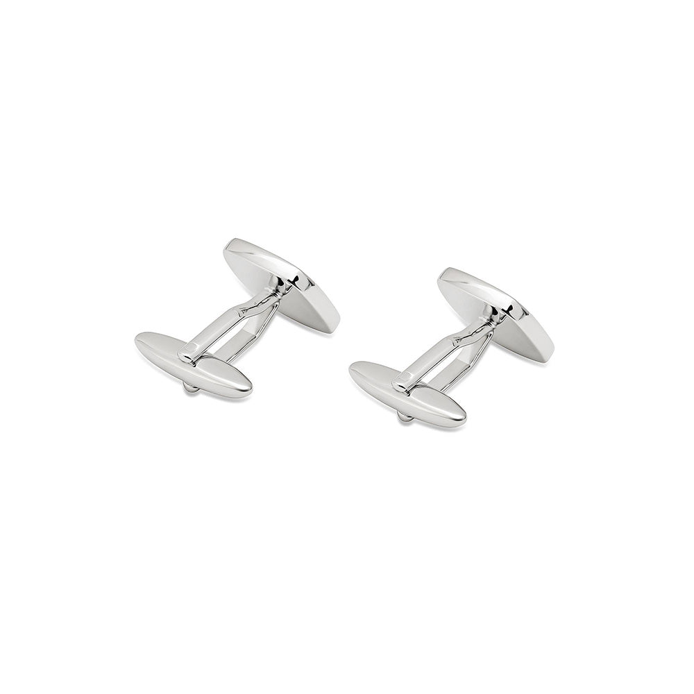 Shaze Imbricate Silver Cufflinks