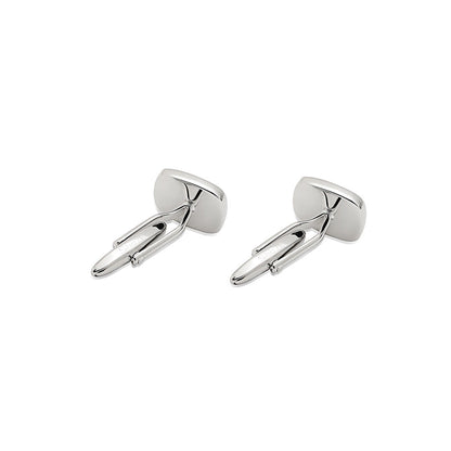 Shaze Imbricate Silver Cufflinks