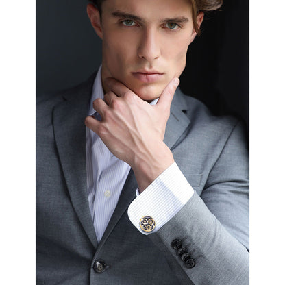 Shaze Oculus Golden Cufflinks