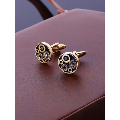 Shaze Oculus Golden Cufflinks