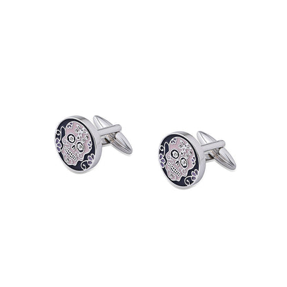 Shaze Calavera Silver Cufflinks