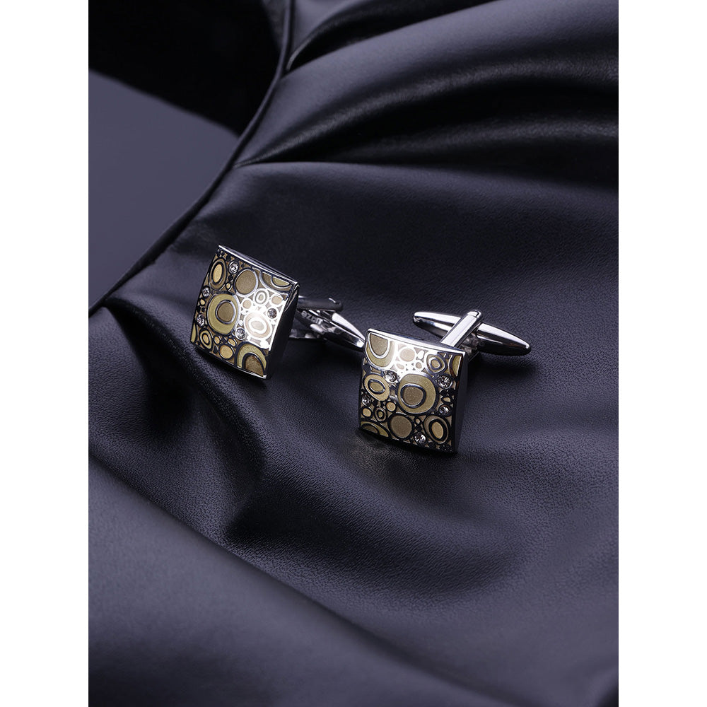 Shaze Druzy Silver Cufflinks