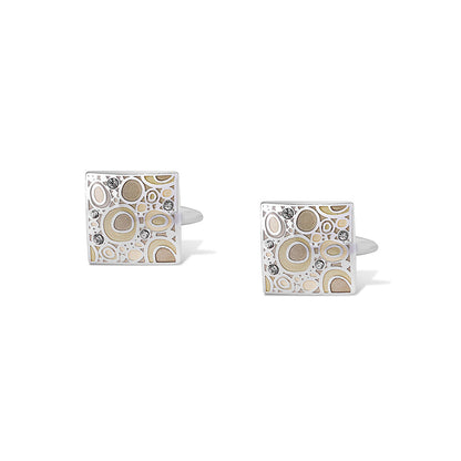 Shaze Druzy Silver Cufflinks