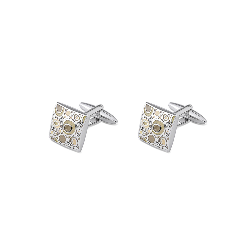 Shaze Druzy Silver Cufflinks