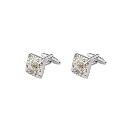 Shaze Druzy Silver Cufflinks