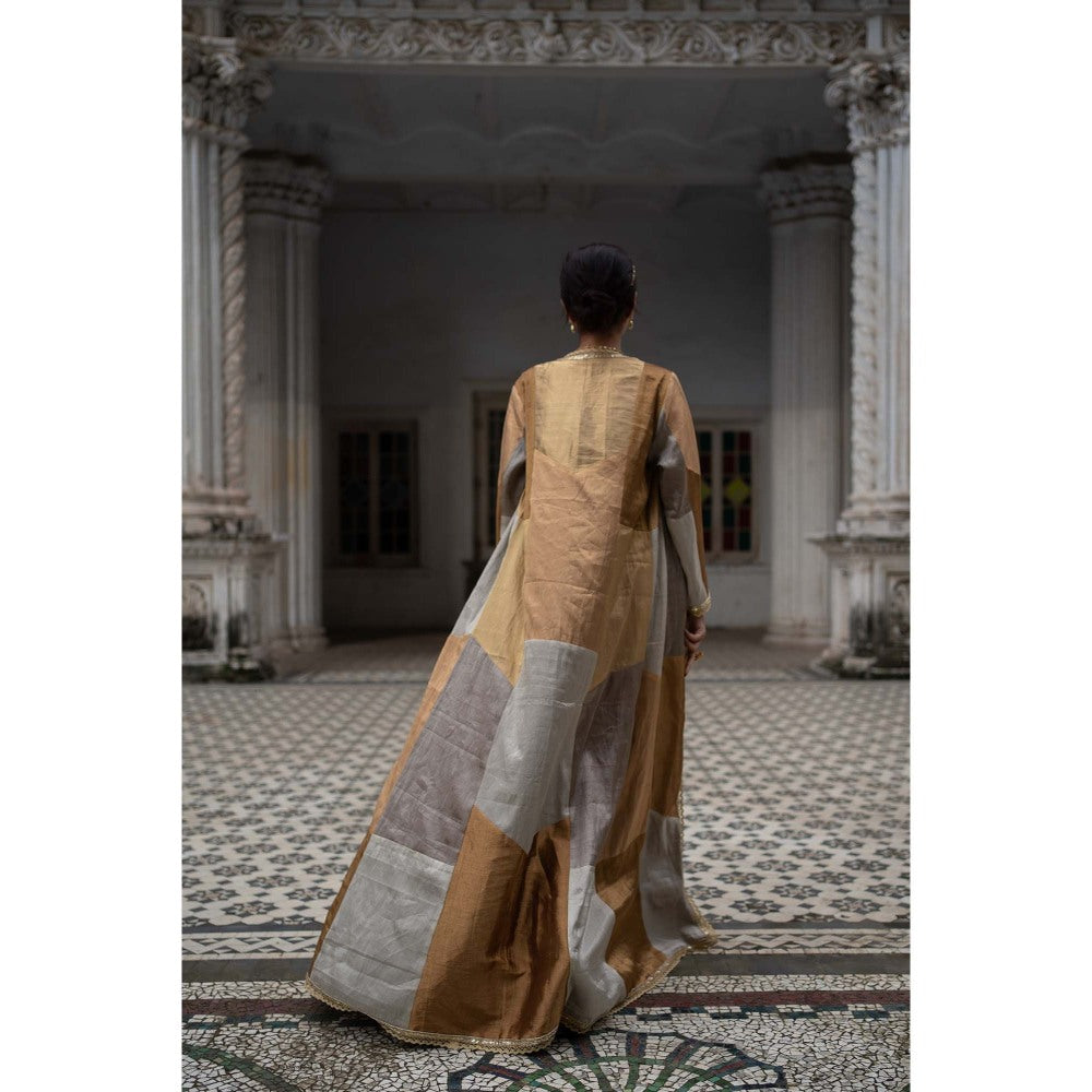 Sheela Suthar Multi-Colour Signature Tissue Long Shrug