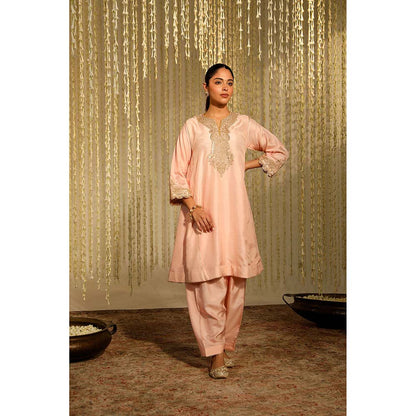 Sheetal Batra Mehnaaz Kurta & Salwar-Pink (Set of 2)