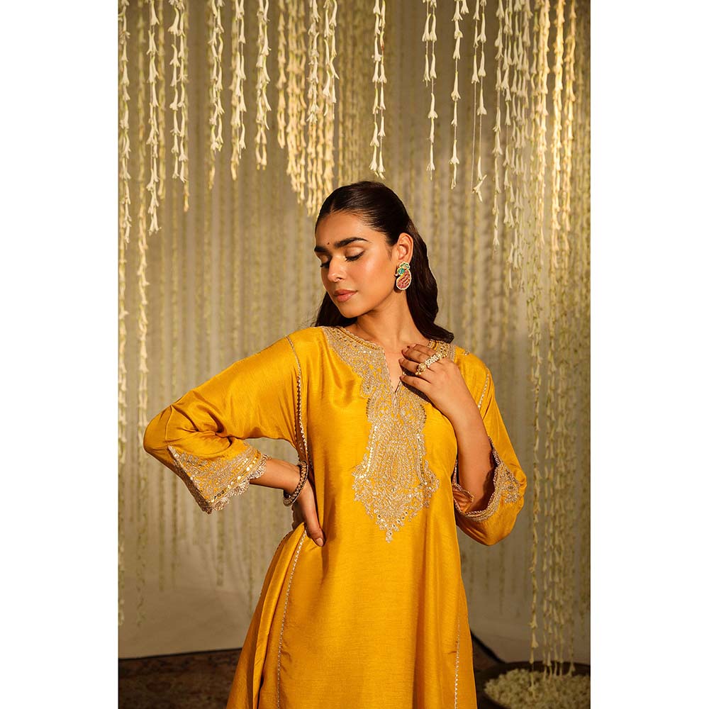 Sheetal Batra Mehnaaz Kurta & Salwar-Mustard (Set of 2)
