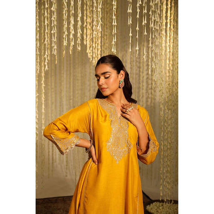 Sheetal Batra Mehnaaz Kurta & Salwar-Mustard (Set of 2)