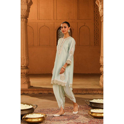 Sheetal Batra Blue Short Kurta With Dhoti (Set of 2)