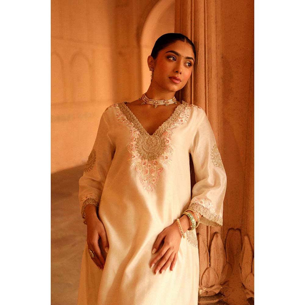 Sheetal Batra Ivory Kurta With Pant (Set of 2)