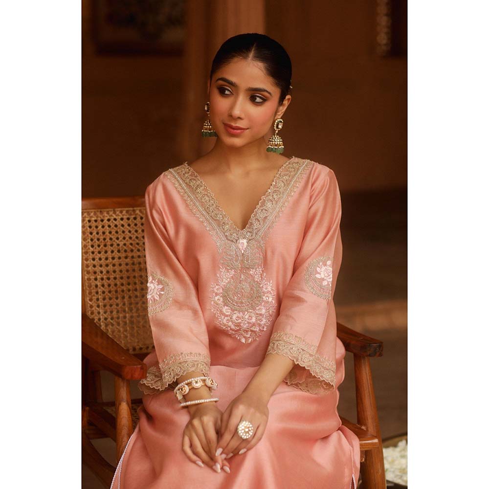 Sheetal Batra Pink Kurta With Pant (Set of 2)