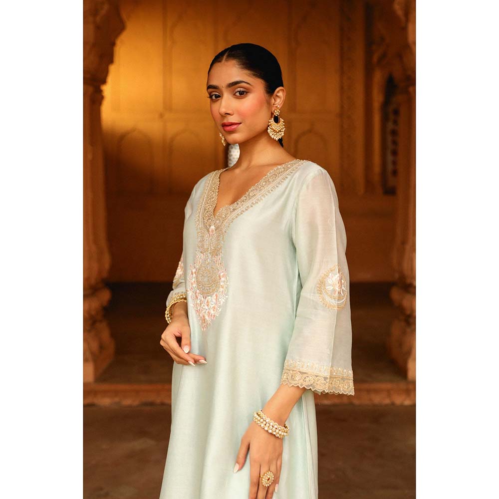 Sheetal Batra Blue Kurta With Pant (Set of 2)