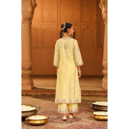 Sheetal Batra Yellow Kurta With Palazzo And Dupatta (Set of 3)