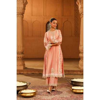 Sheetal Batra Pink Kurta With Palazzo And Dupatta (Set of 3)