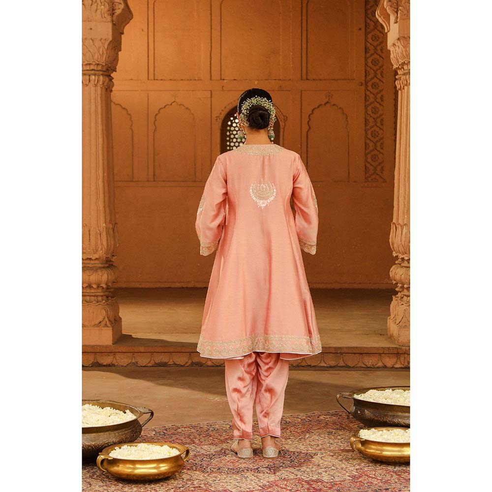 Sheetal Batra Pink Short Kurta With Salwar And Dupatta (Set of 3)