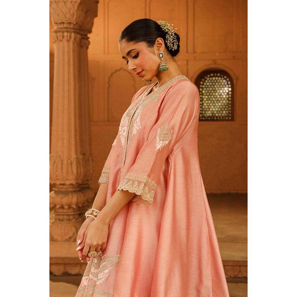 Sheetal Batra Pink Short Kurta With Salwar And Dupatta (Set of 3)