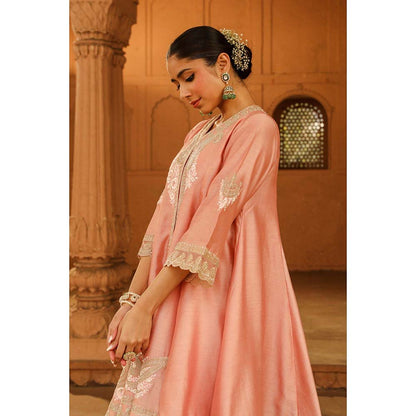 Sheetal Batra Pink Short Kurta With Salwar And Dupatta (Set of 3)