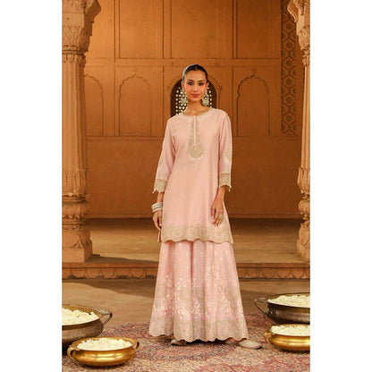 Sheetal Batra Pink Kurta With Sharara And Dupatta (Set of 3)