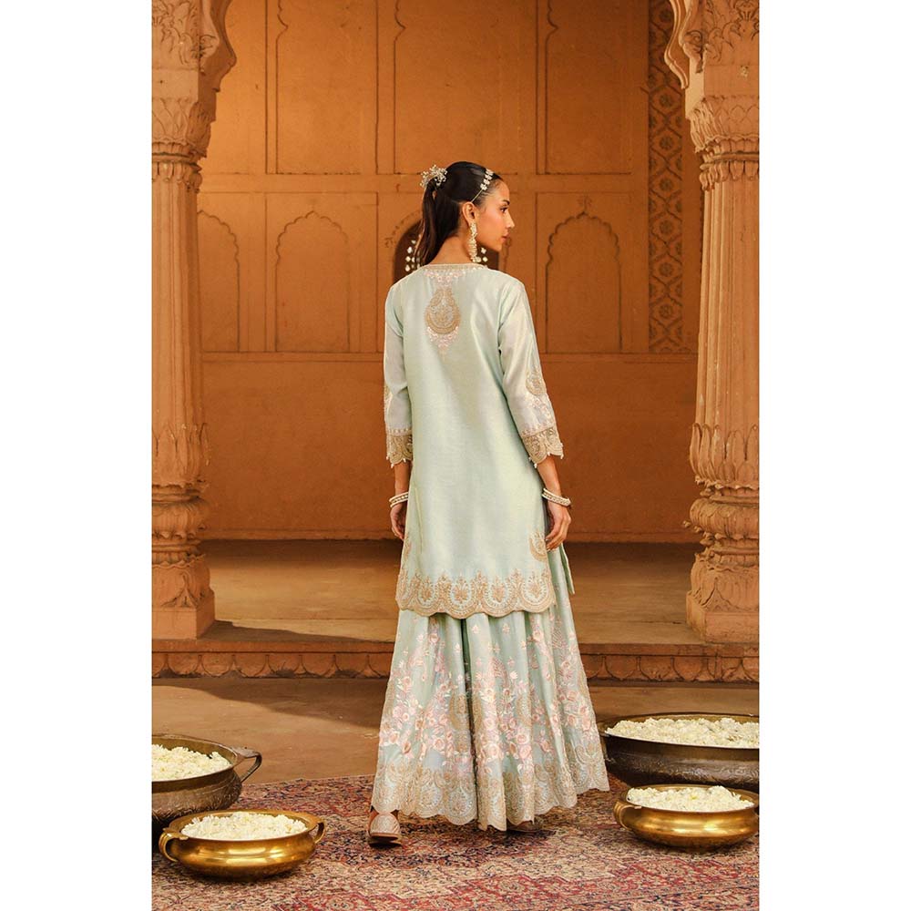 Sheetal Batra Green Kurta With Sharara And Dupatta (Set of 3)