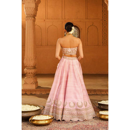 Sheetal Batra Pink Lehenga With Blouse And Dupatta (Set of 3)