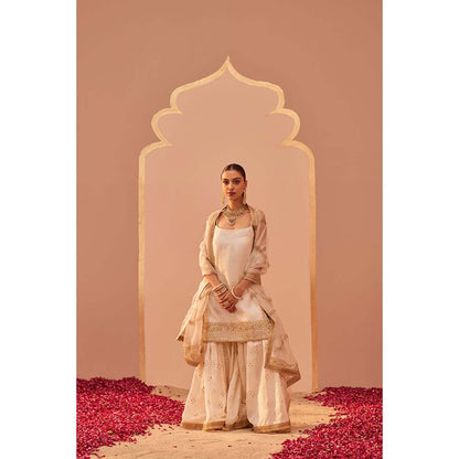 Sheetal Batra Ivory Kurta With Sharara And Dupatta (Set of 3)