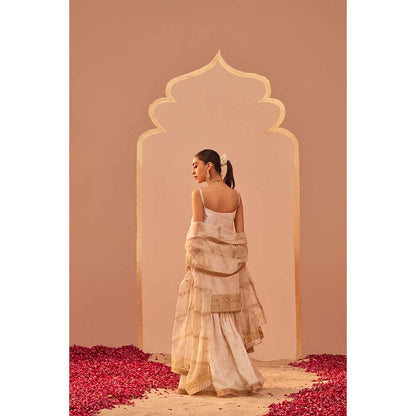 Sheetal Batra Ivory Kurta With Sharara And Dupatta (Set of 3)