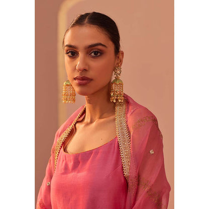 Sheetal Batra Pink Kurta With Sharara And Dupatta (Set of 3)