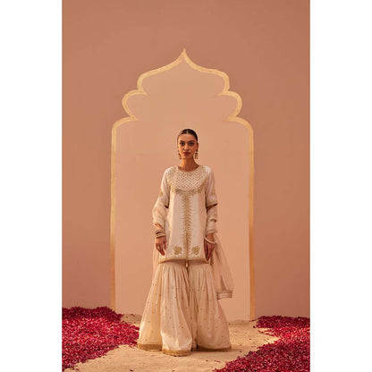Sheetal Batra Ivory Kurta With Sharara And Dupatta (Set of 3)