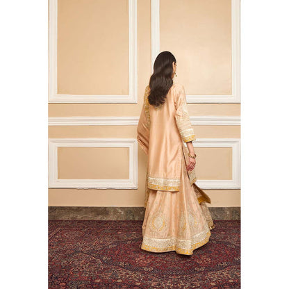 Sheetal Batra Beige Kurta With Sharara And Dupatta (Set of 3)
