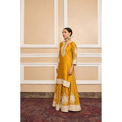 Sheetal Batra Mustard Kurta With Sharara And Dupatta (Set of 3)