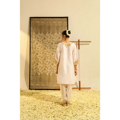 Sheetal Batra Ivory Shaheen Kurta with Salwar (Set of 2)