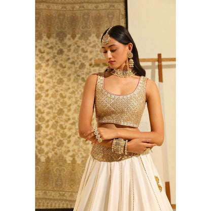 Sheetal Batra Ivory Aayan Blouse with Lehenga and Dupatta (Set of 3)